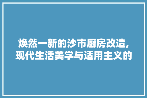 焕然一新的沙市厨房改造,现代生活美学与适用主义的完美融合