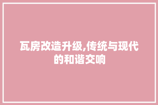 瓦房改造升级,传统与现代的和谐交响