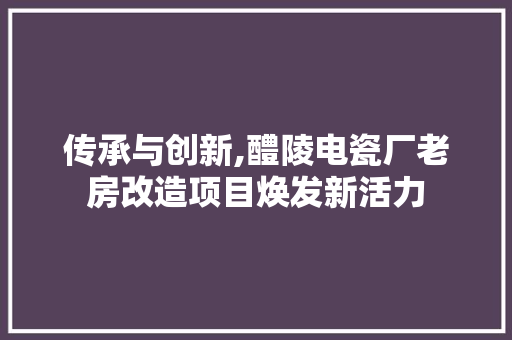 传承与创新,醴陵电瓷厂老房改造项目焕发新活力