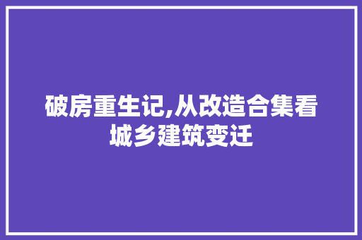 破房重生记,从改造合集看城乡建筑变迁