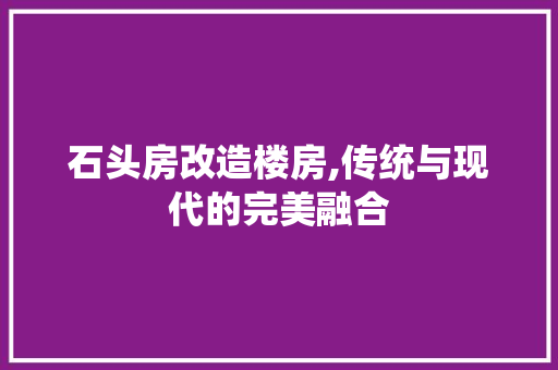 石头房改造楼房,传统与现代的完美融合