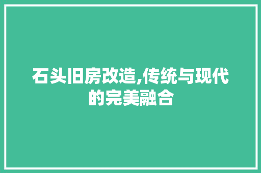 石头旧房改造,传统与现代的完美融合 庭院装修