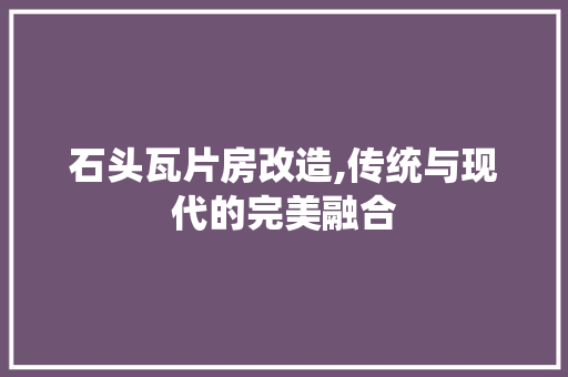 石头瓦片房改造,传统与现代的完美融合