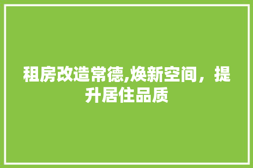 租房改造常德,焕新空间，提升居住品质
