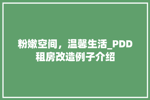 粉嫩空间，温馨生活_PDD租房改造例子介绍