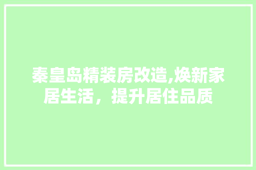 秦皇岛精装房改造,焕新家居生活，提升居住品质