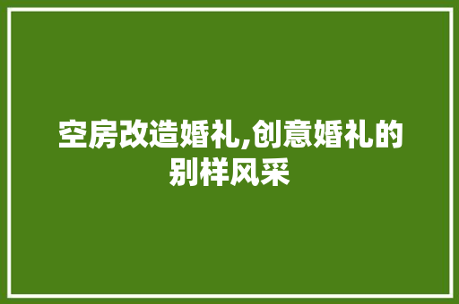 空房改造婚礼,创意婚礼的别样风采