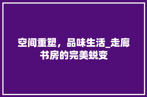 空间重塑，品味生活_走廊书房的完美蜕变 墙面装饰