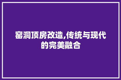 窑洞顶房改造,传统与现代的完美融合