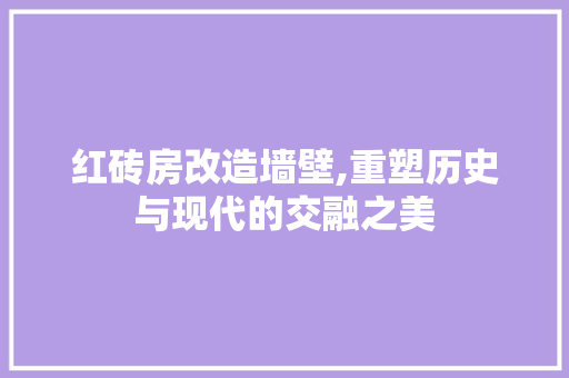红砖房改造墙壁,重塑历史与现代的交融之美