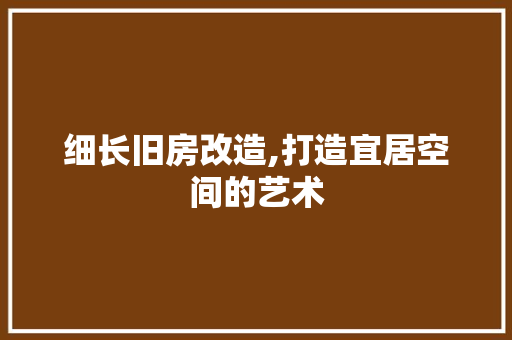 细长旧房改造,打造宜居空间的艺术