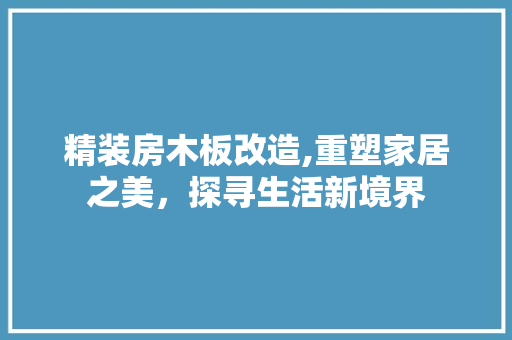 精装房木板改造,重塑家居之美，探寻生活新境界
