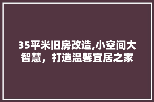 35平米旧房改造,小空间大智慧，打造温馨宜居之家