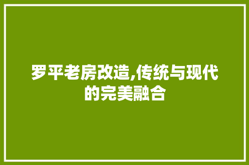 罗平老房改造,传统与现代的完美融合
