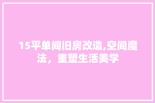 15平单间旧房改造,空间魔法，重塑生活美学