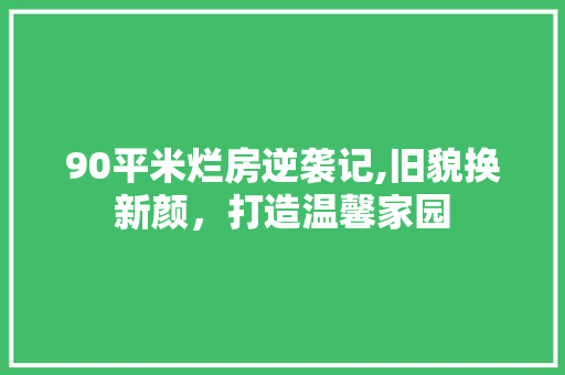 90平米烂房逆袭记,旧貌换新颜，打造温馨家园