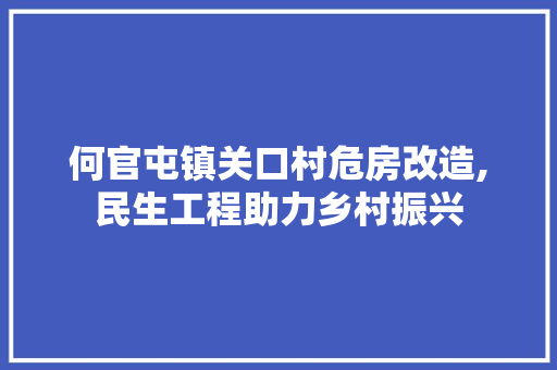 何官屯镇关口村危房改造,民生工程助力乡村振兴