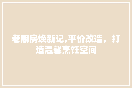 老厨房焕新记,平价改造，打造温馨烹饪空间