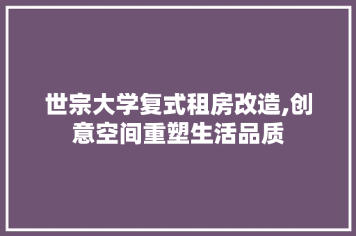 世宗大学复式租房改造,创意空间重塑生活品质