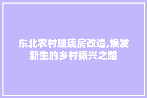 东北农村玻璃房改造,焕发新生的乡村振兴之路