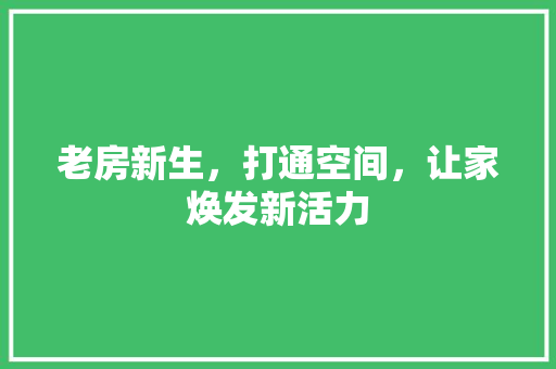 老房新生，打通空间，让家焕发新活力 建筑设计