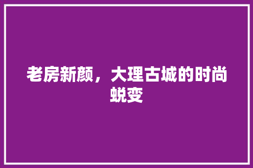 老房新颜，大理古城的时尚蜕变