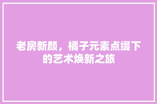 老房新颜，橘子元素点缀下的艺术焕新之旅