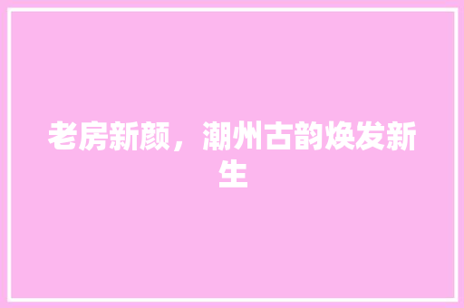老房新颜，潮州古韵焕发新生 建筑设计