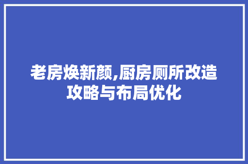 老房焕新颜,厨房厕所改造攻略与布局优化