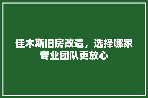 佳木斯旧房改造，选择哪家专业团队更放心