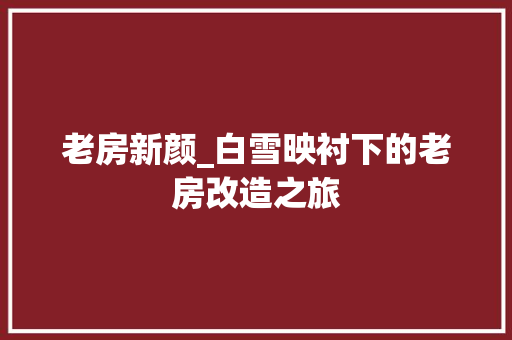 老房新颜_白雪映衬下的老房改造之旅