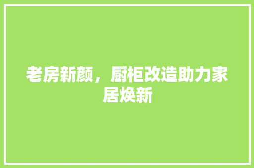 老房新颜，厨柜改造助力家居焕新