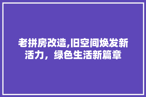老拼房改造,旧空间焕发新活力，绿色生活新篇章