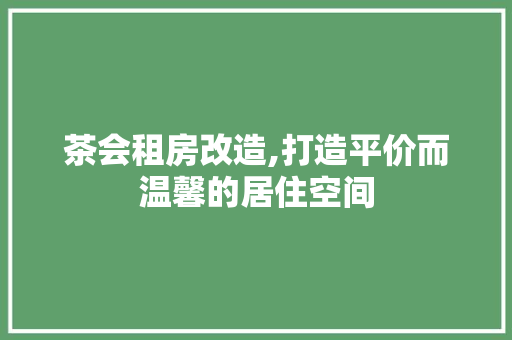茶会租房改造,打造平价而温馨的居住空间