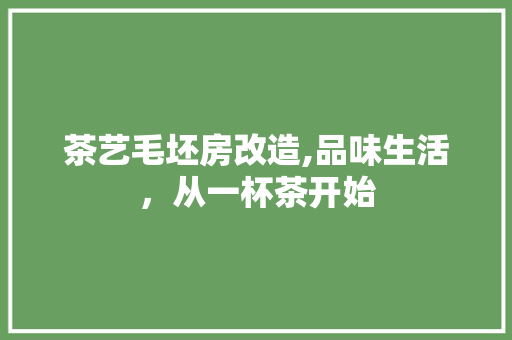茶艺毛坯房改造,品味生活，从一杯茶开始