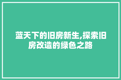 蓝天下的旧房新生,探索旧房改造的绿色之路