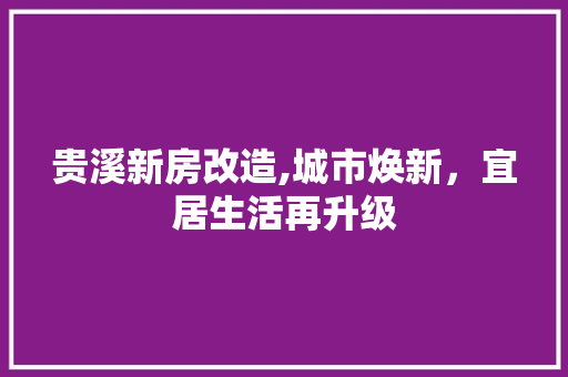 贵溪新房改造,城市焕新，宜居生活再升级