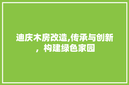 迪庆木房改造,传承与创新，构建绿色家园