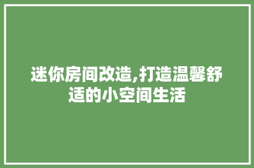 迷你房间改造,打造温馨舒适的小空间生活 门窗装修