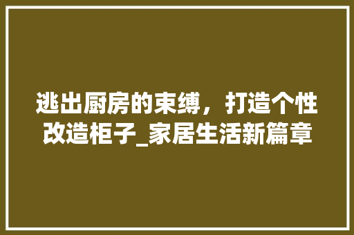 逃出厨房的束缚，打造个性改造柜子_家居生活新篇章