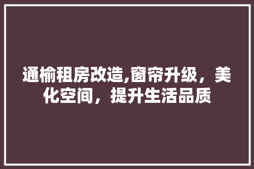 通榆租房改造,窗帘升级，美化空间，提升生活品质