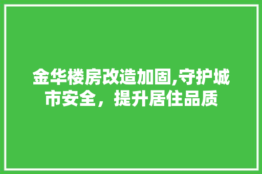 金华楼房改造加固,守护城市安全，提升居住品质 景观设计
