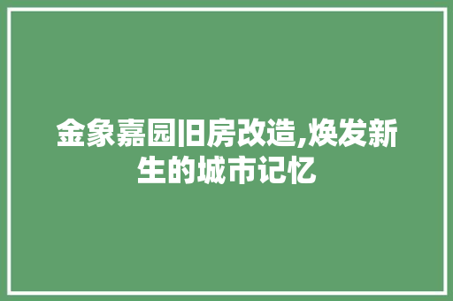 金象嘉园旧房改造,焕发新生的城市记忆 墙面装饰