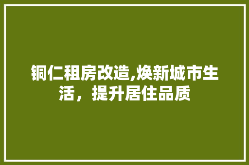铜仁租房改造,焕新城市生活，提升居住品质