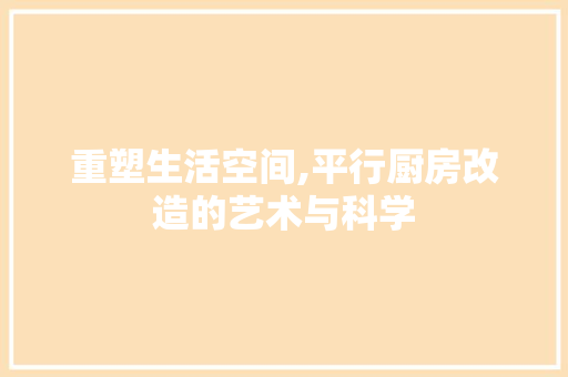 重塑生活空间,平行厨房改造的艺术与科学