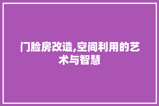 门脸房改造,空间利用的艺术与智慧