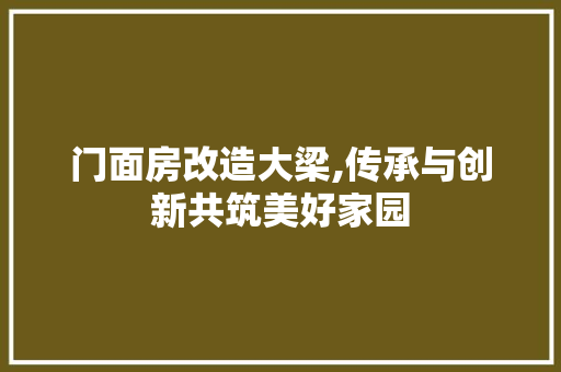 门面房改造大梁,传承与创新共筑美好家园
