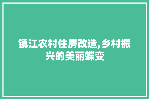 镇江农村住房改造,乡村振兴的美丽蝶变 建筑设计