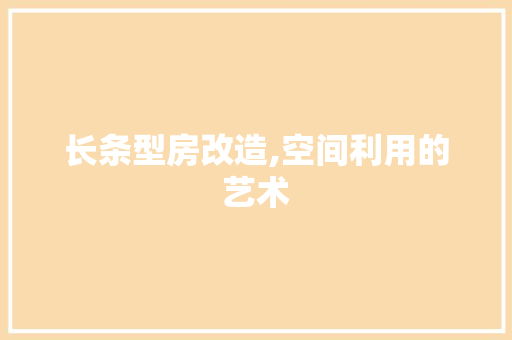 长条型房改造,空间利用的艺术