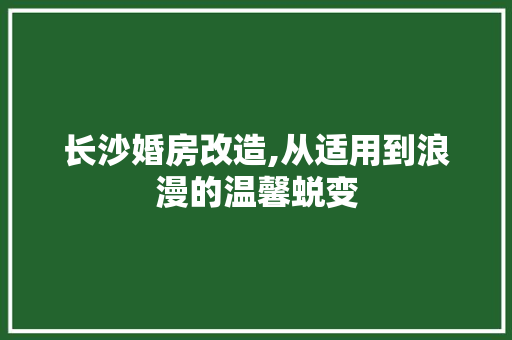 长沙婚房改造,从适用到浪漫的温馨蜕变 景观设计